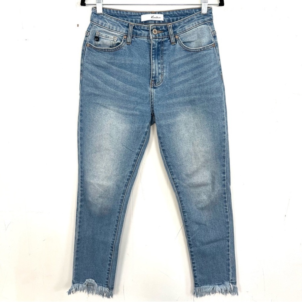 KanCan Mae High Rise Classic Skinny Frayed Hem Women's Blue Jeans 5/26